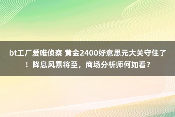 bt工厂爱唯侦察 黄金2400好意思元大关守住了！降息风暴将至，商场分析师何如看？