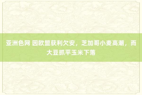 亚洲色网 因欧盟获利欠安，芝加哥小麦高潮，而大豆抓平玉米下落