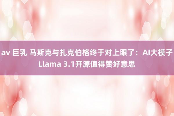 av 巨乳 马斯克与扎克伯格终于对上眼了：AI大模子Llama 3.1开源值得赞好意思