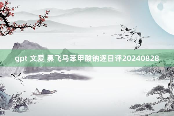 gpt 文爱 黑飞马苯甲酸钠逐日评20240828