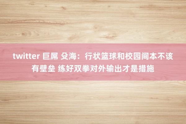 twitter 巨屌 殳海：行状篮球和校园间本不该有壁垒 练好双拳对外输出才是措施